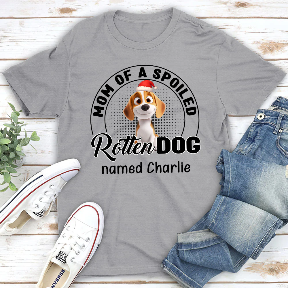 Lovely Spoiled Rotten Dog Chibi Cartoon Ver Christmas - Personalized Custom Unisex T-Shirt - Image 3