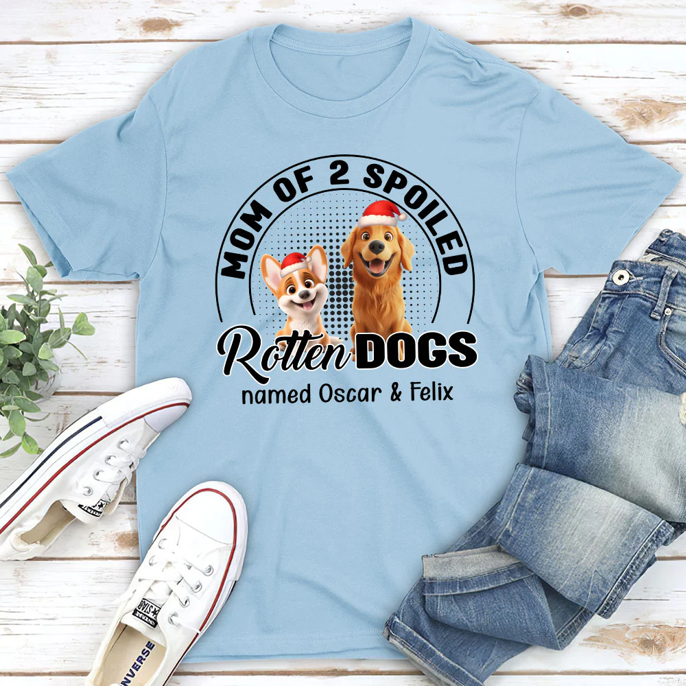 Lovely Spoiled Rotten Dog Chibi Cartoon Ver Christmas - Personalized Custom Unisex T-Shirt - Image 4