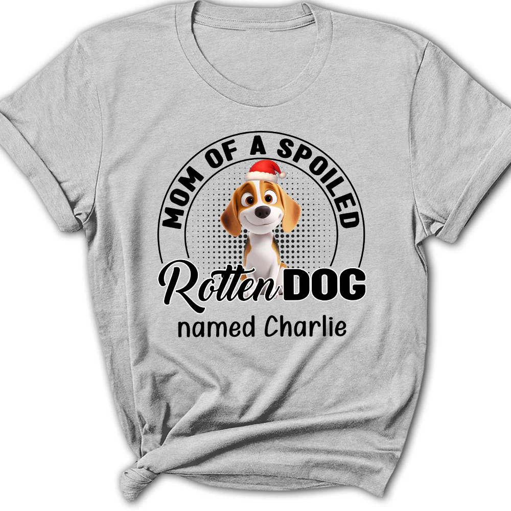 Lovely Spoiled Rotten Dog Chibi Cartoon Ver Christmas - Personalized Custom Women T-Shirt