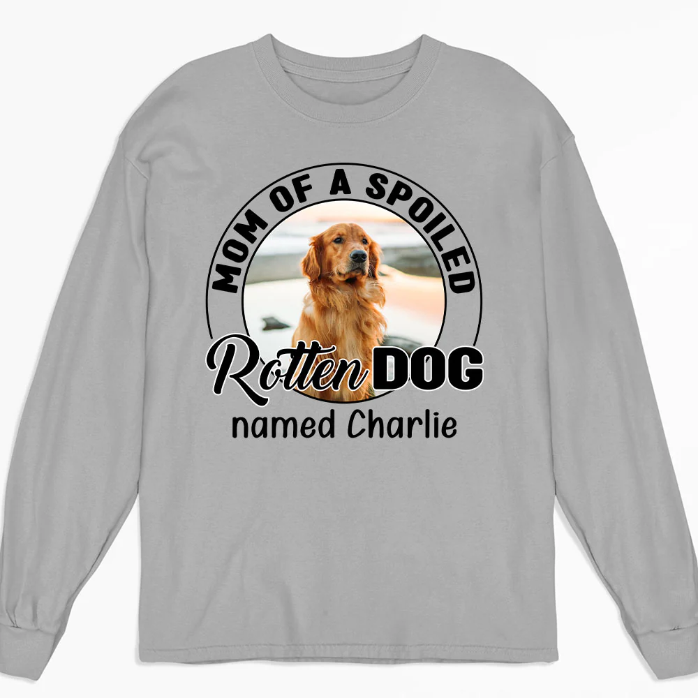 Lovely Spoiled Rotten Dog Chibi Cartoon Ver Christmas Photo - Personalized Custom Long Sleeve T-Shirt