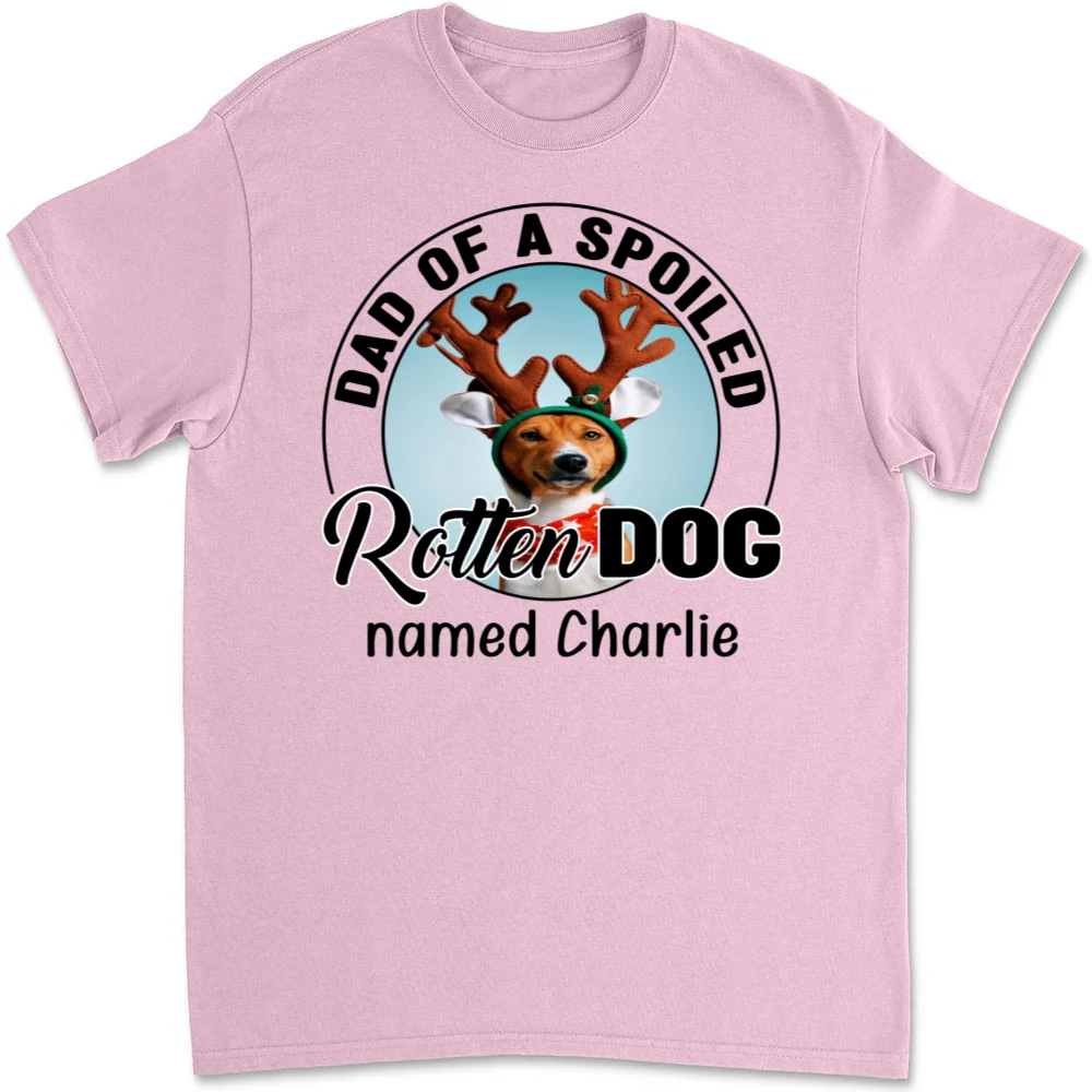 Lovely Spoiled Rotten Dog Chibi Cartoon Ver Christmas Photo - Personalized Custom Unisex T-Shirt - Image 9