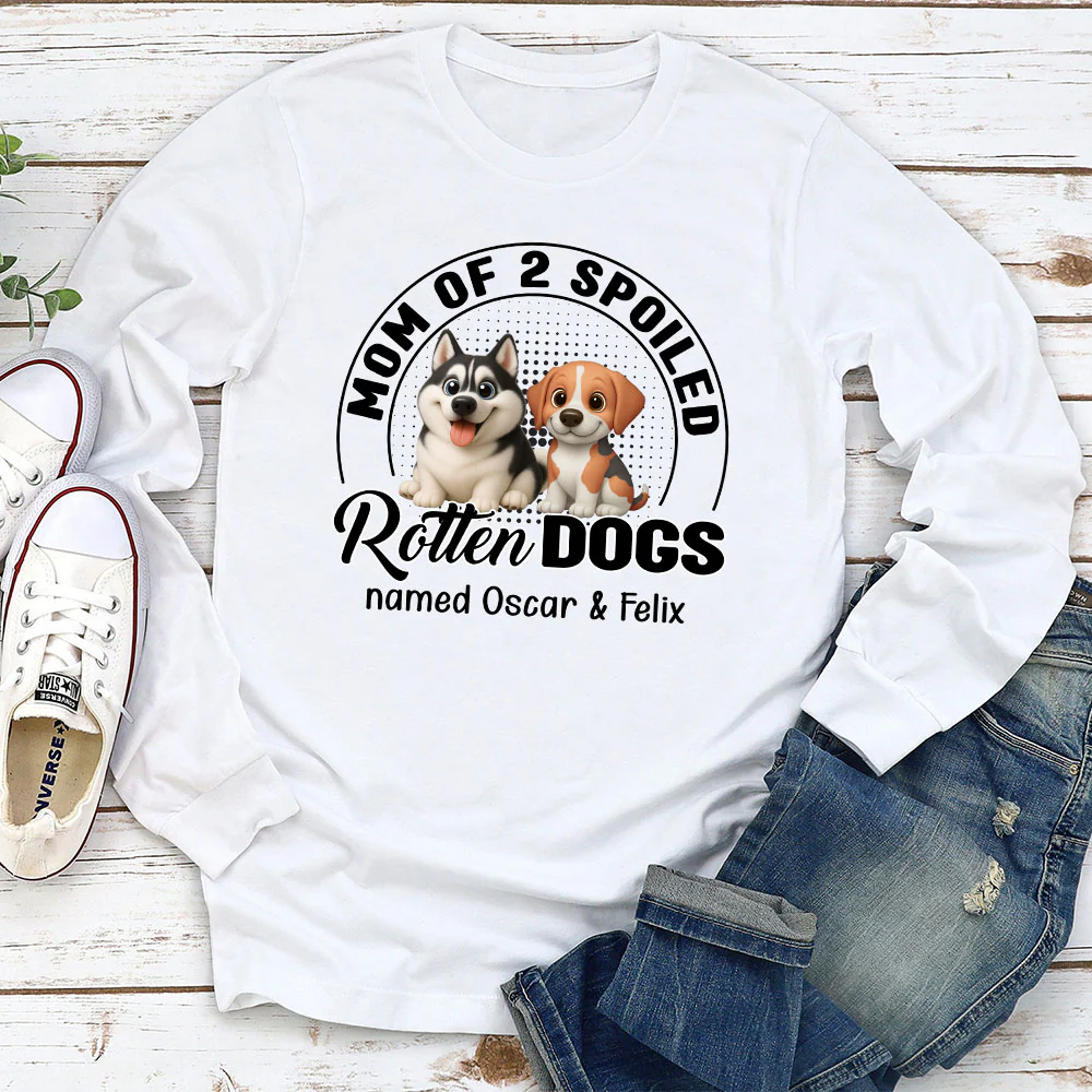 Lovely Spoiled Rotten Dog Chibi Cartoon Ver New - Personalized Custom Long Sleeve T-Shirt - Image 2