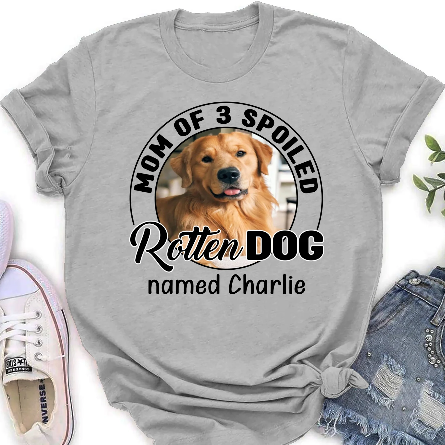 Lovely Spoiled Rotten Dog Chibi Cartoon Ver New Photo - Personalized Custom Women's T-Shirt - Image 7