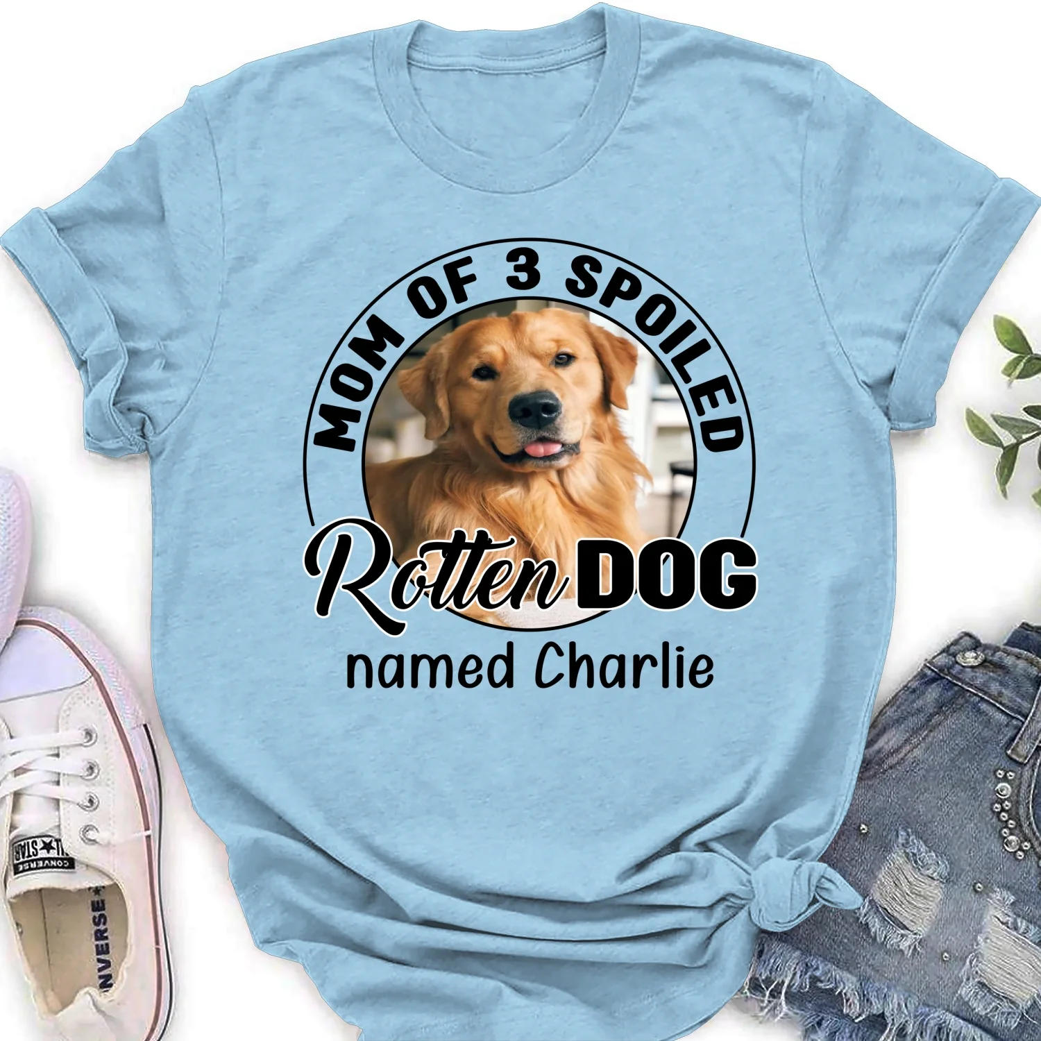 Lovely Spoiled Rotten Dog Chibi Cartoon Ver New Photo - Personalized Custom Women's T-Shirt - Image 9