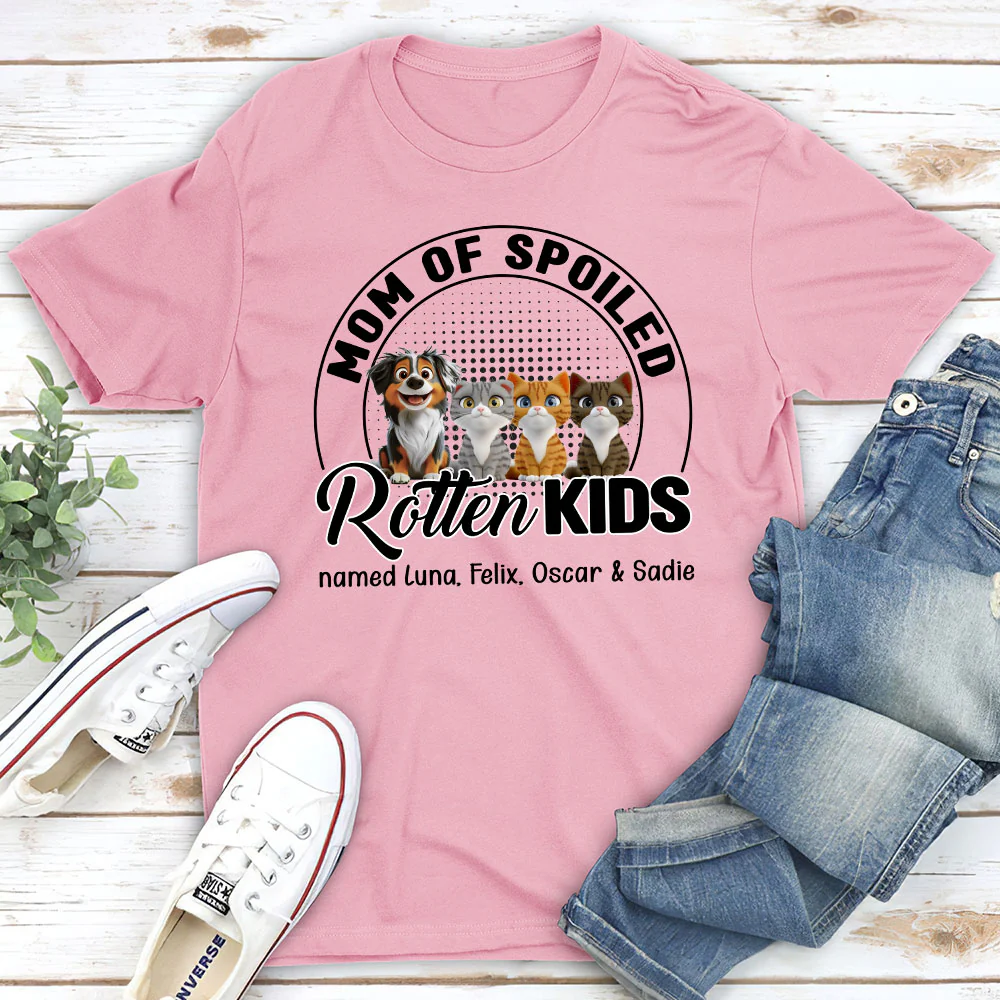 Lovely Spoiled Rotten Pet Chibi Cartoon - Personalized Custom Unisex T-Shirt - Image 4