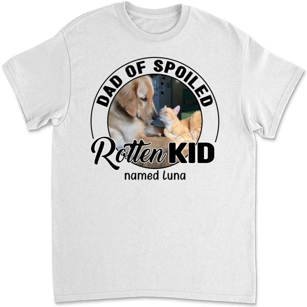 Lovely Spoiled Rotten Pet Chibi Cartoon Photo - Personalized Custom Unisex T-Shirt - Image 6