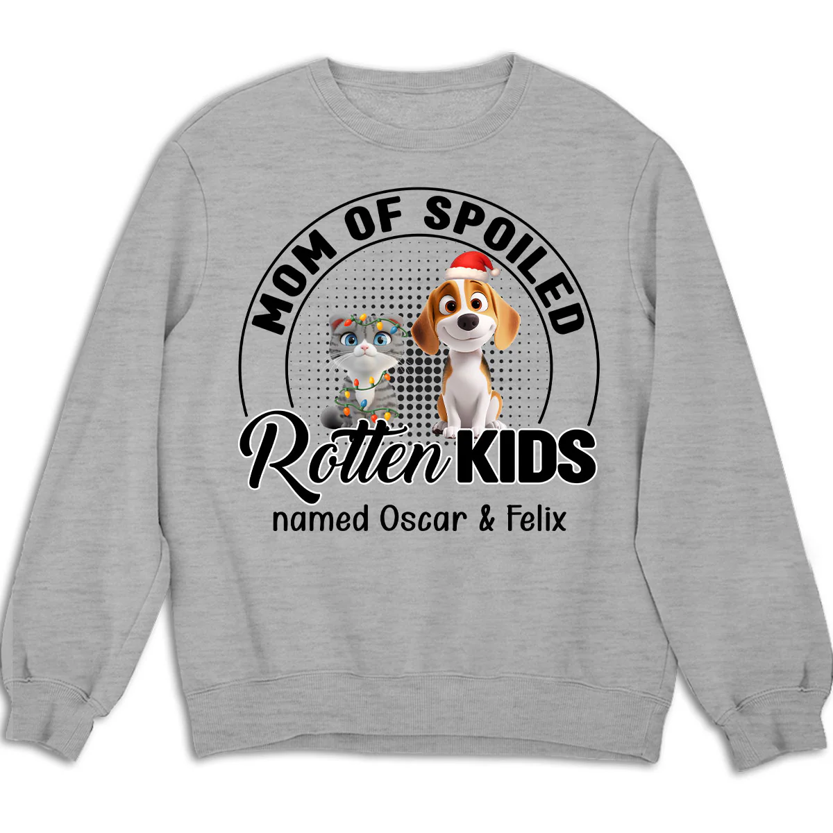 Lovely Spoiled Rotten Pet Chibi Cartoon Ver Christmas - Personalized Custom Sweatshirt