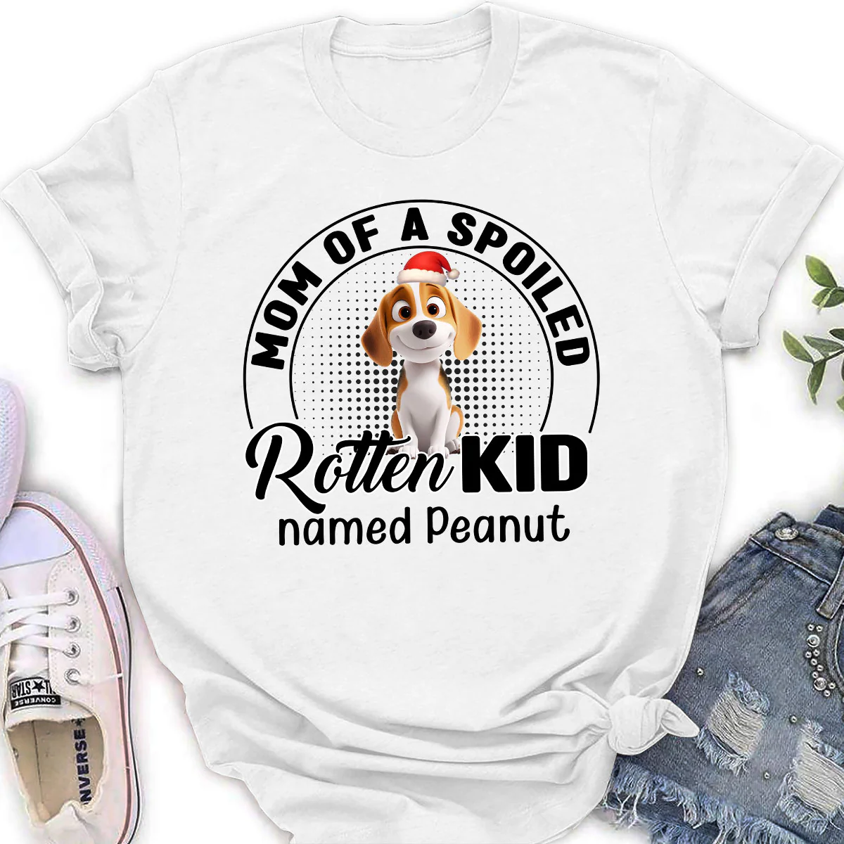 Lovely Spoiled Rotten Pet Chibi Cartoon Ver Christmas - Personalized Custom Women T-Shirt - Image 2