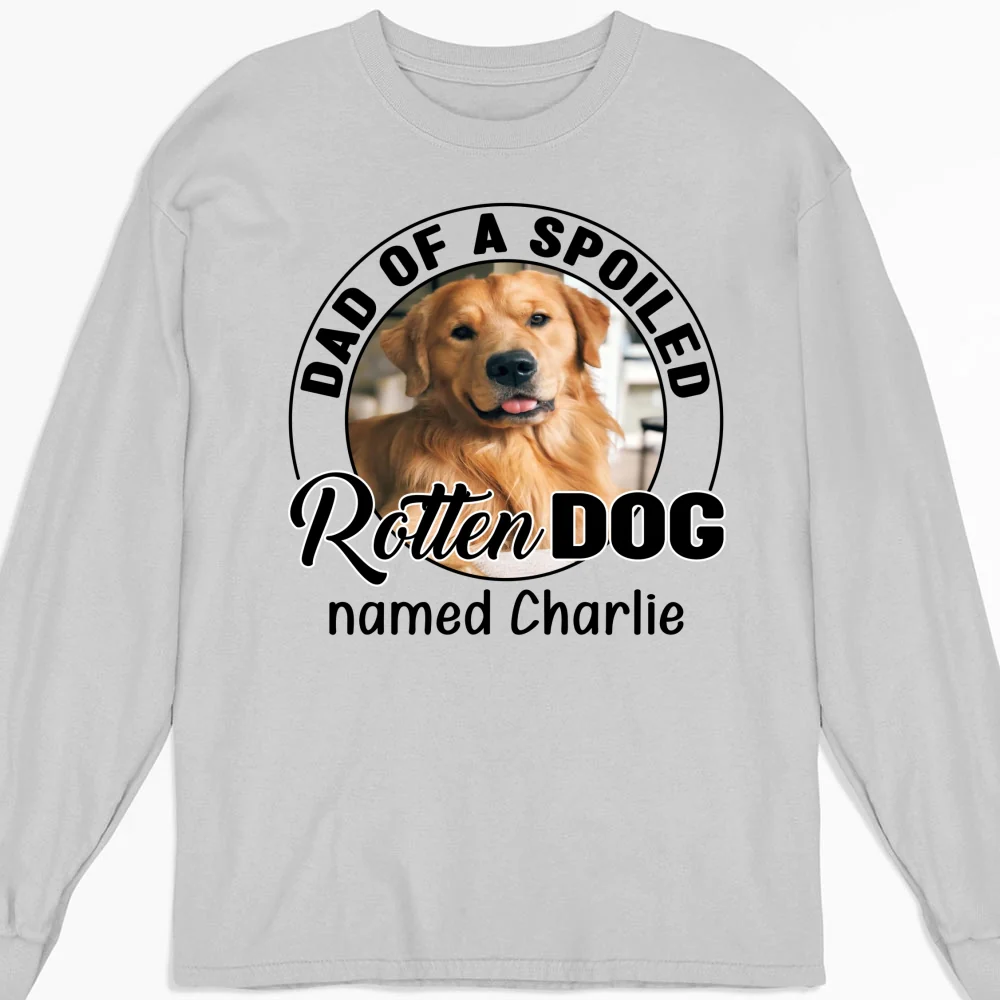 Lovely Spoiled Rotten Storybook Dog Photo - Personalized Custom Long Sleeve T-Shirt - Image 4