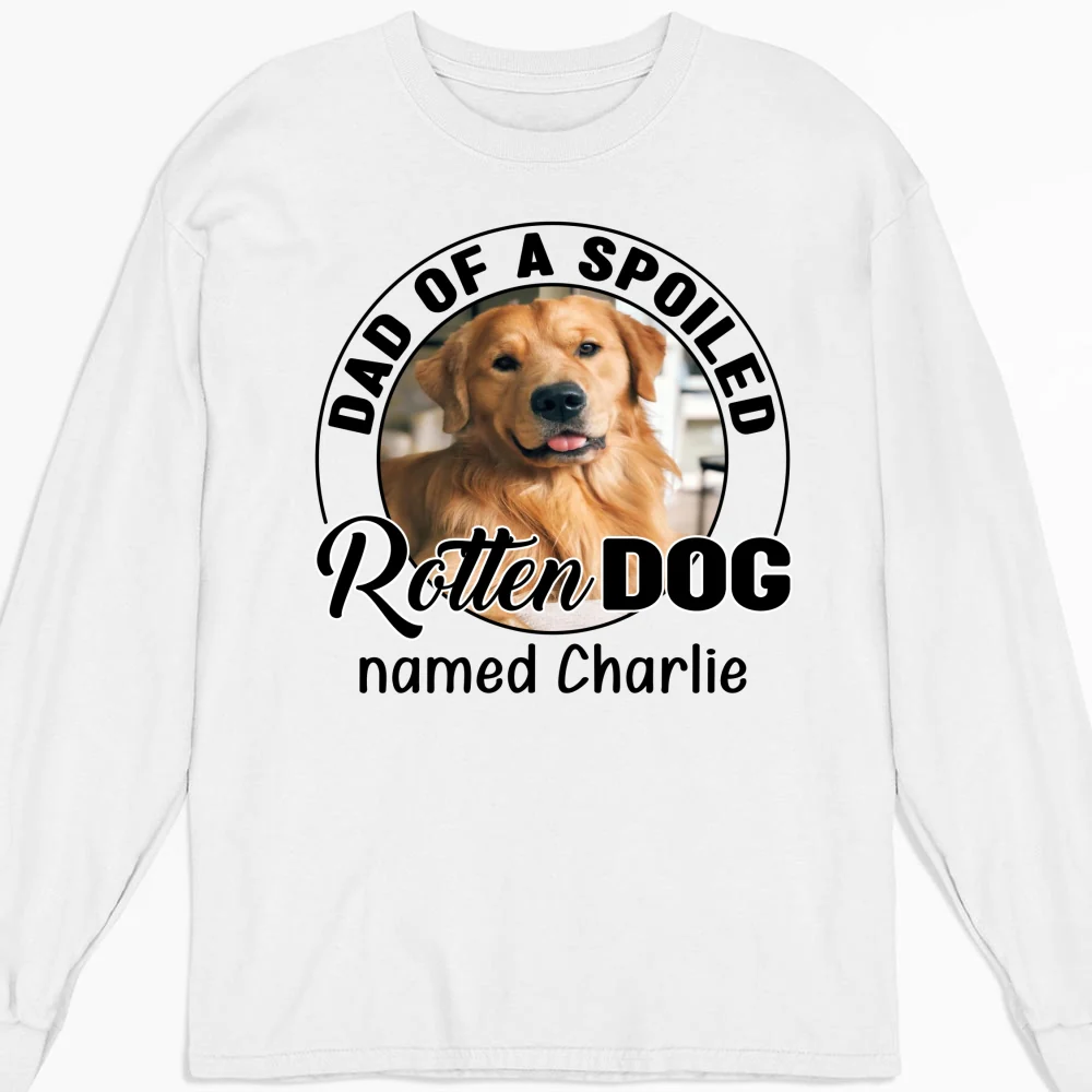 Lovely Spoiled Rotten Storybook Dog Photo - Personalized Custom Long Sleeve T-Shirt - Image 5