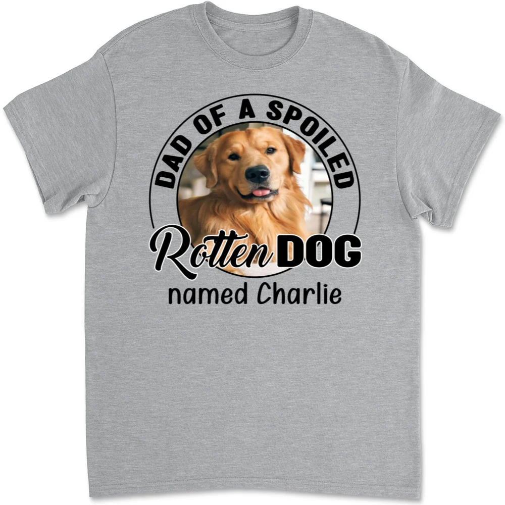Lovely Spoiled Rotten Storybook Dog Photo - Personalized Custom Unisex T-Shirt - Image 7
