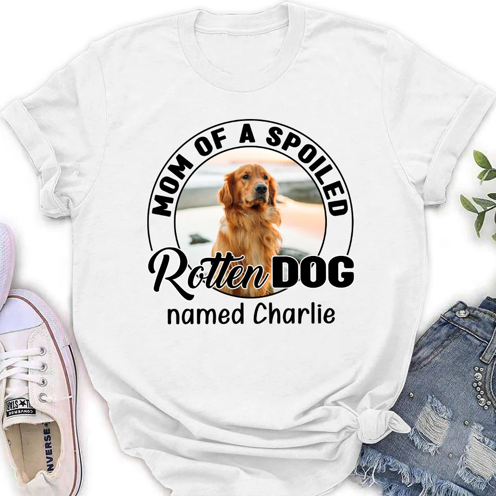 Lovely Spoiled Rotten Storybook Dog Photo - Personalized Custom Women's T-Shirt - Image 2