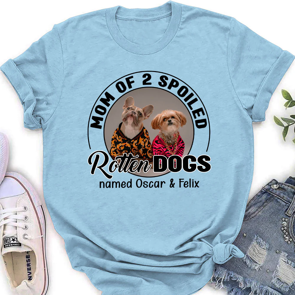 Lovely Spoiled Rotten Storybook Dog Photo - Personalized Custom Women's T-Shirt - Image 3