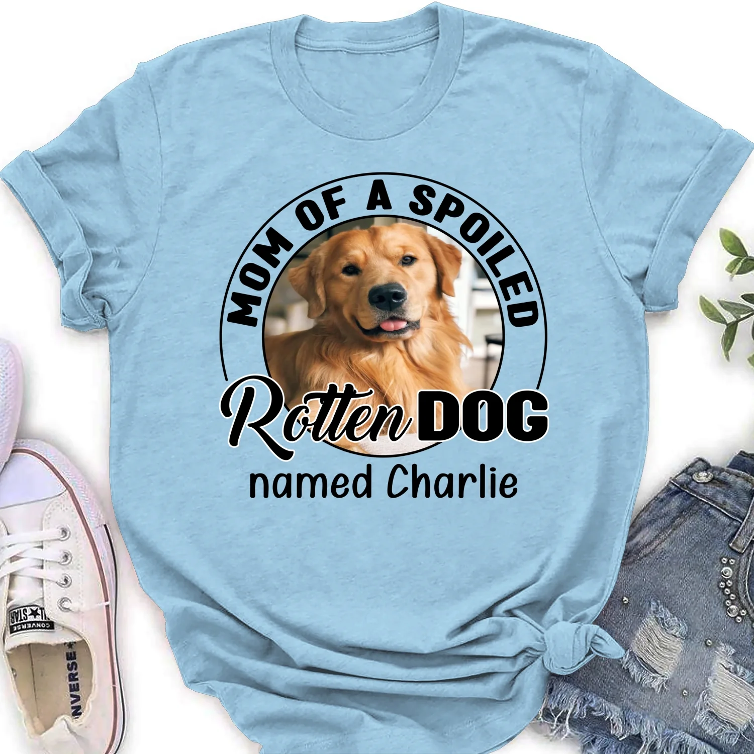 Lovely Spoiled Rotten Storybook Dog Photo - Personalized Custom Women's T-Shirt - Image 8