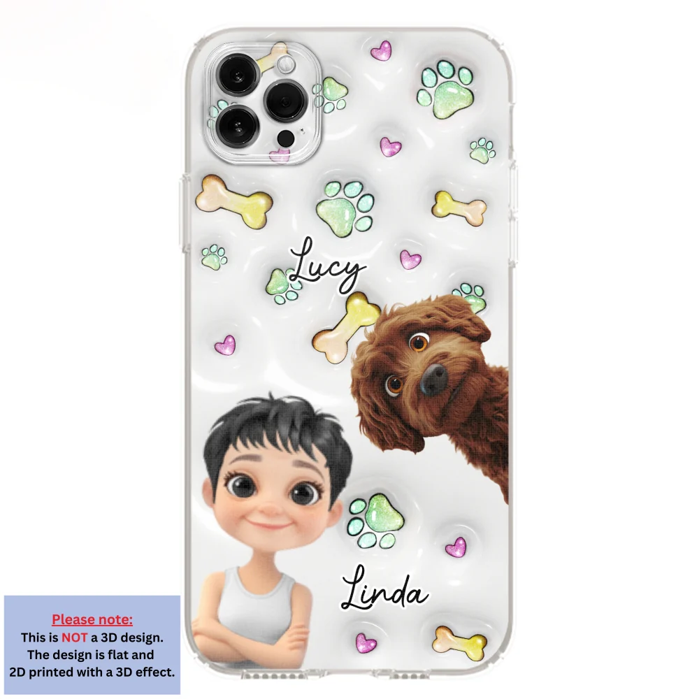 Lovely Human And Her Dogs - Personalized Custom 3D Inflated Effect Phone Case - Image 11