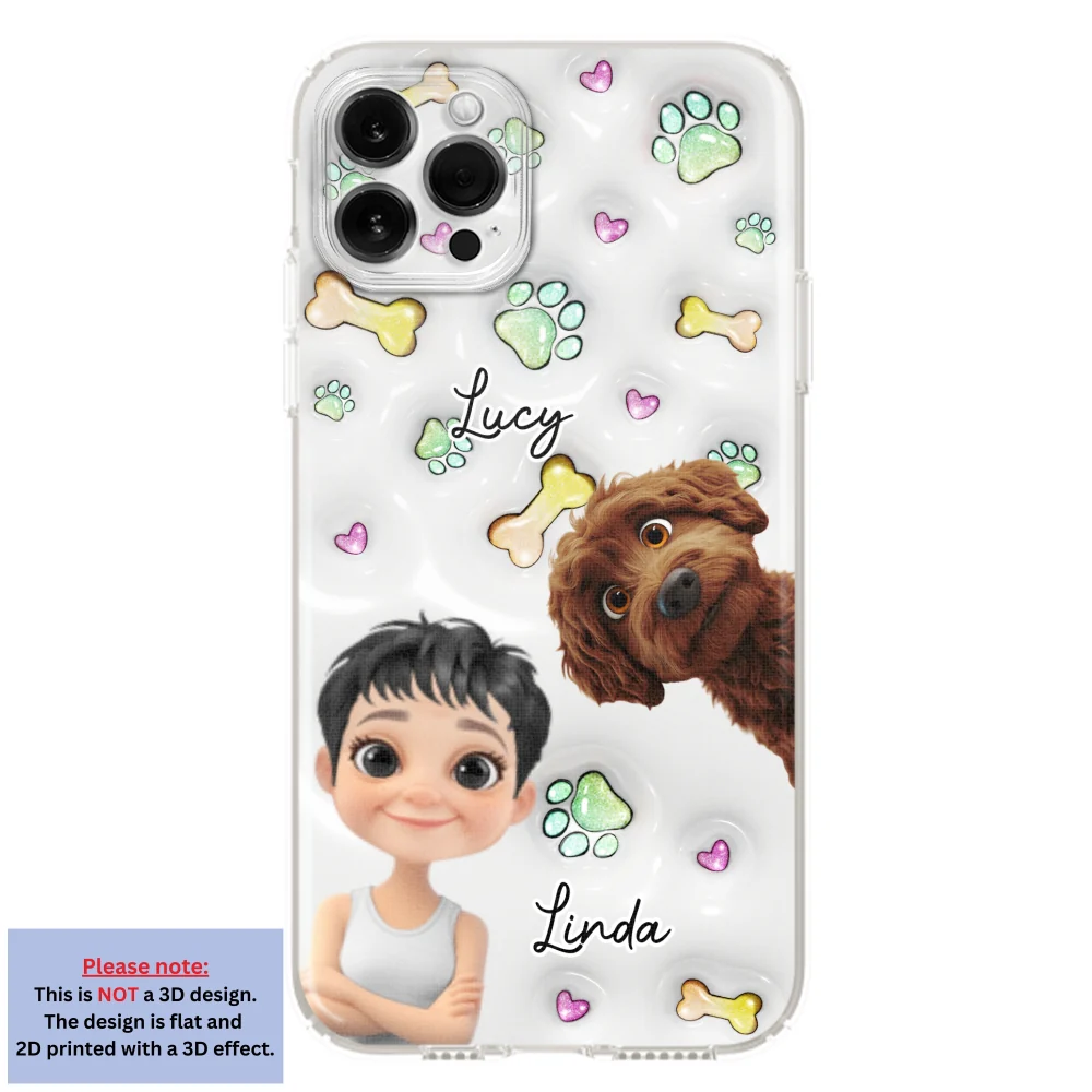 Lovely Human And Her Dogs - Personalized Custom 3D Inflated Effect Phone Case - Image 12