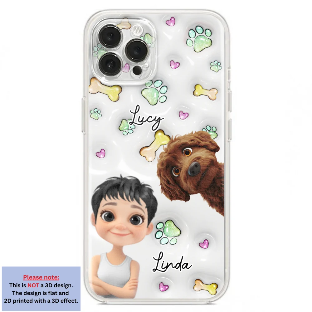 Lovely Human And Her Dogs - Personalized Custom 3D Inflated Effect Phone Case - Image 18
