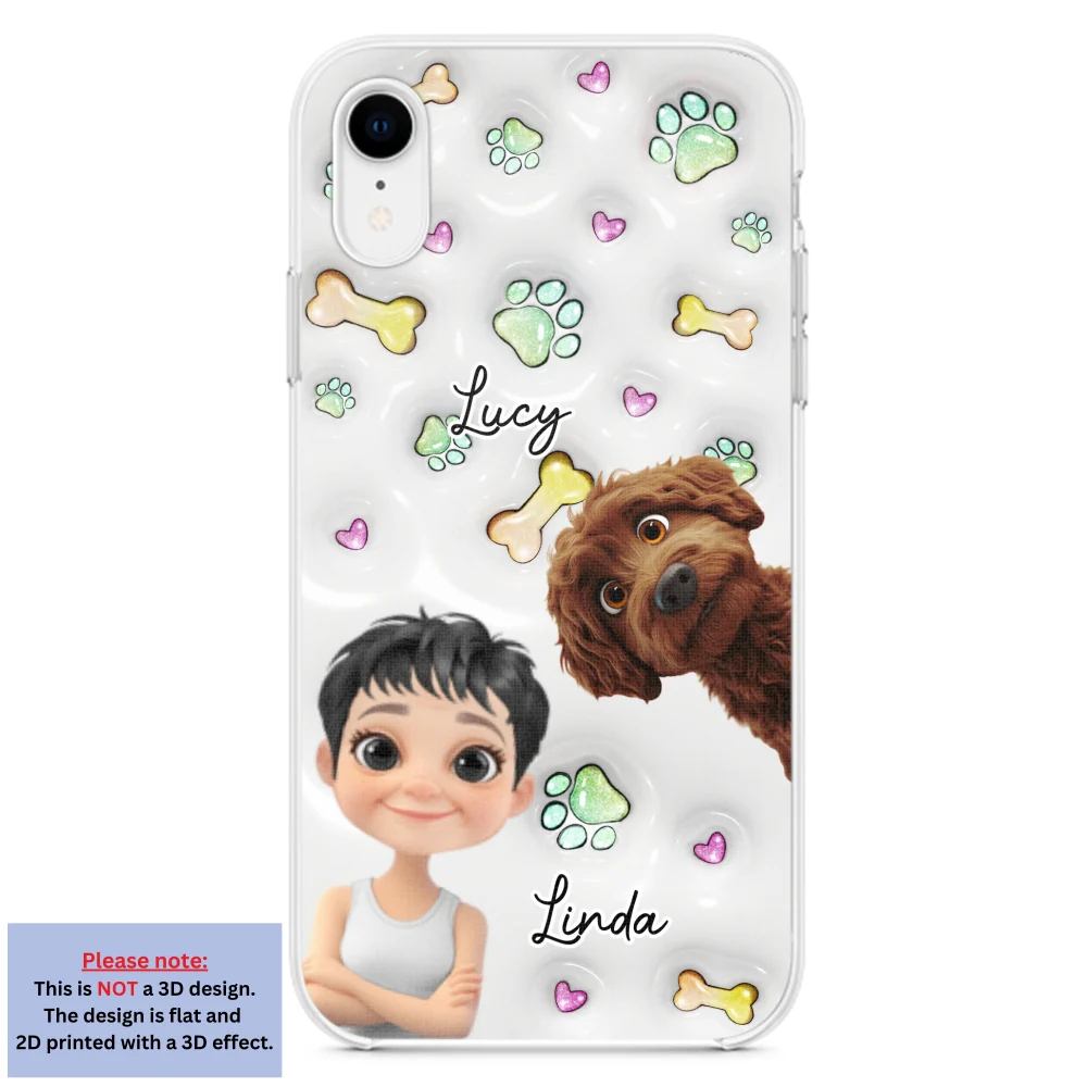 Lovely Human And Her Dogs - Personalized Custom 3D Inflated Effect Phone Case - Image 22