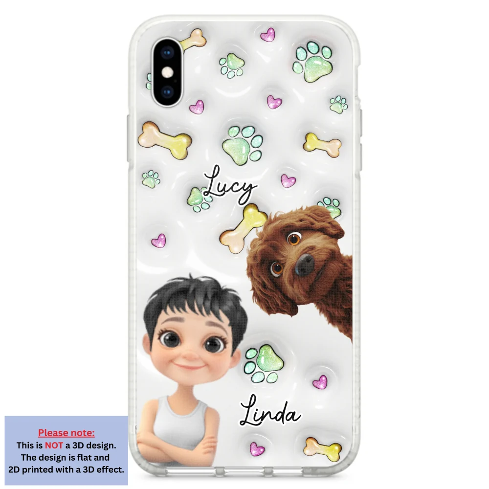 Lovely Human And Her Dogs - Personalized Custom 3D Inflated Effect Phone Case - Image 23
