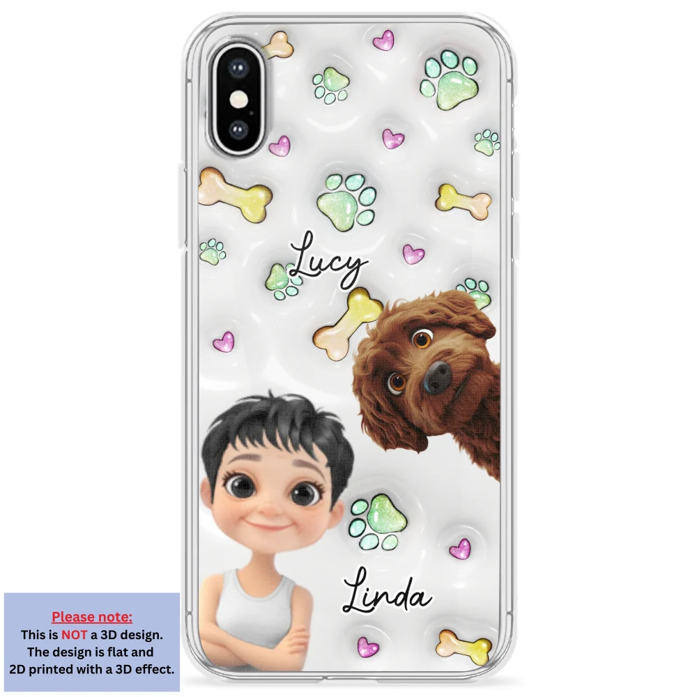 Lovely Human And Her Dogs - Personalized Custom 3D Inflated Effect Phone Case - Image 24