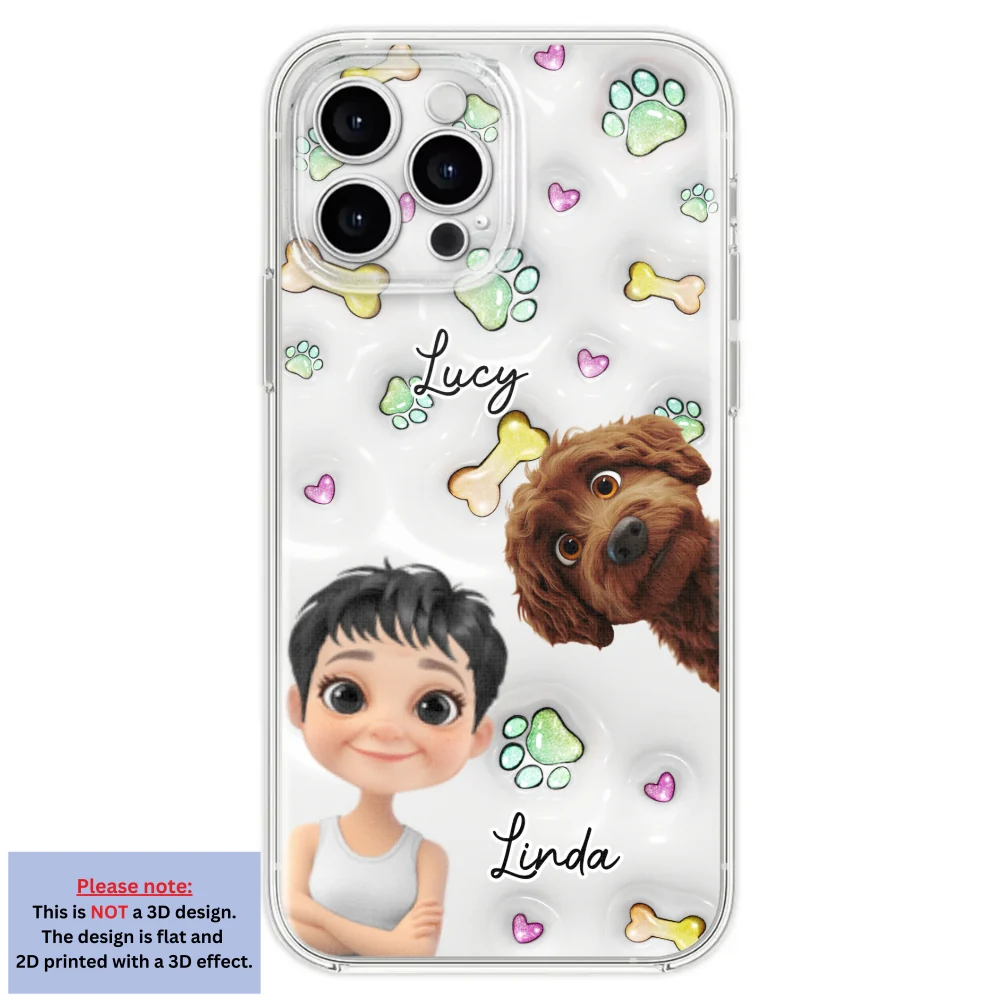 Lovely Human And Her Dogs - Personalized Custom 3D Inflated Effect Phone Case - Image 26