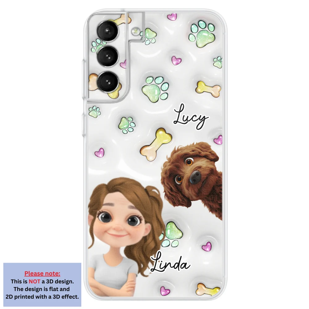Lovely Human And Her Dogs - Personalized Custom 3D Inflated Effect Phone Case - Image 28