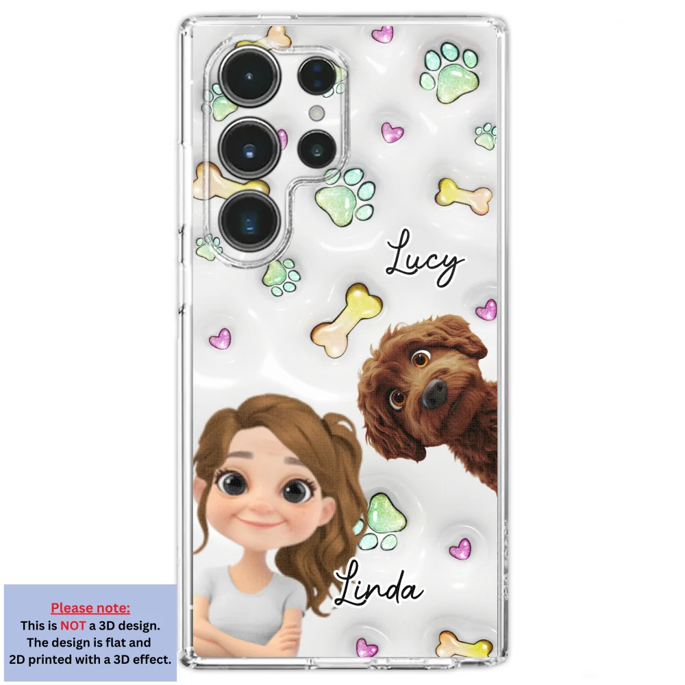 Lovely Human And Her Dogs - Personalized Custom 3D Inflated Effect Phone Case - Image 29