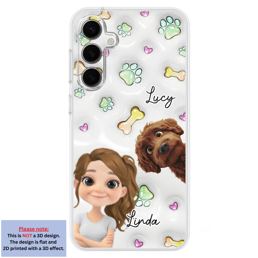 Lovely Human And Her Dogs - Personalized Custom 3D Inflated Effect Phone Case - Image 30