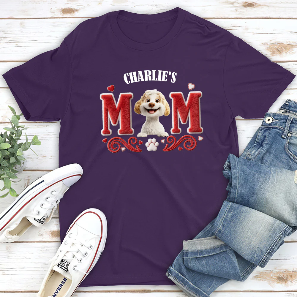 Lucky Dog Mommy - Personalized Custom Unisex T-shirt - Image 3