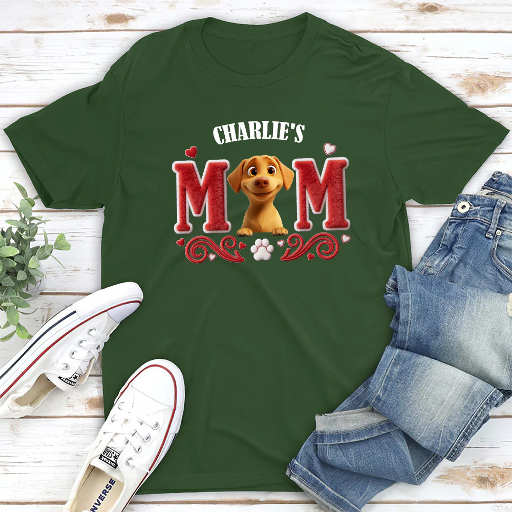 Lucky Dog Mommy - Personalized Custom Unisex T-shirt - Image 4