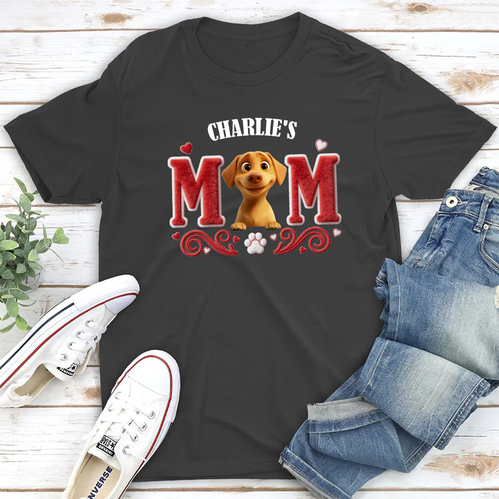 Lucky Dog Mommy - Personalized Custom Unisex T-shirt - Image 5