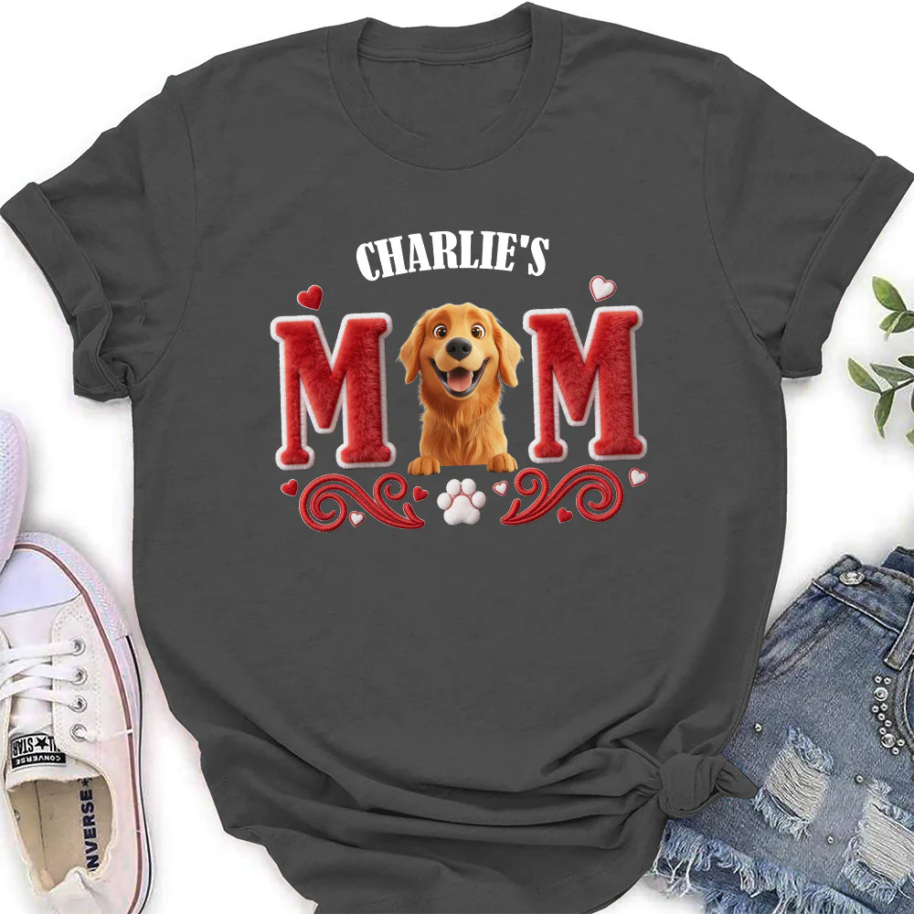 Lucky Dog Mommy - Personalized Custom Women's T-Shirt - Image 2