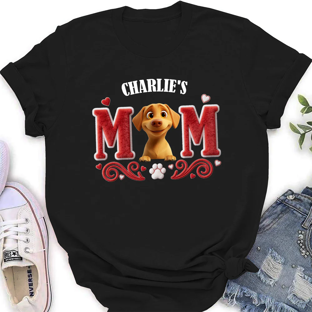 Lucky Dog Mommy - Personalized Custom Women's T-Shirt - Image 4