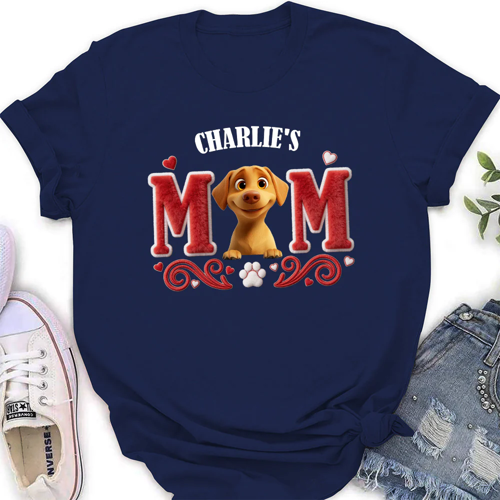 Lucky Dog Mommy - Personalized Custom Women's T-Shirt - Image 5