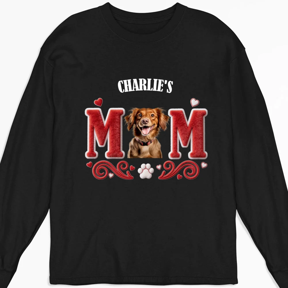 Lucky Dog Mommy Photo - Personalized Custom Long Sleeve T-Shirt - Image 6