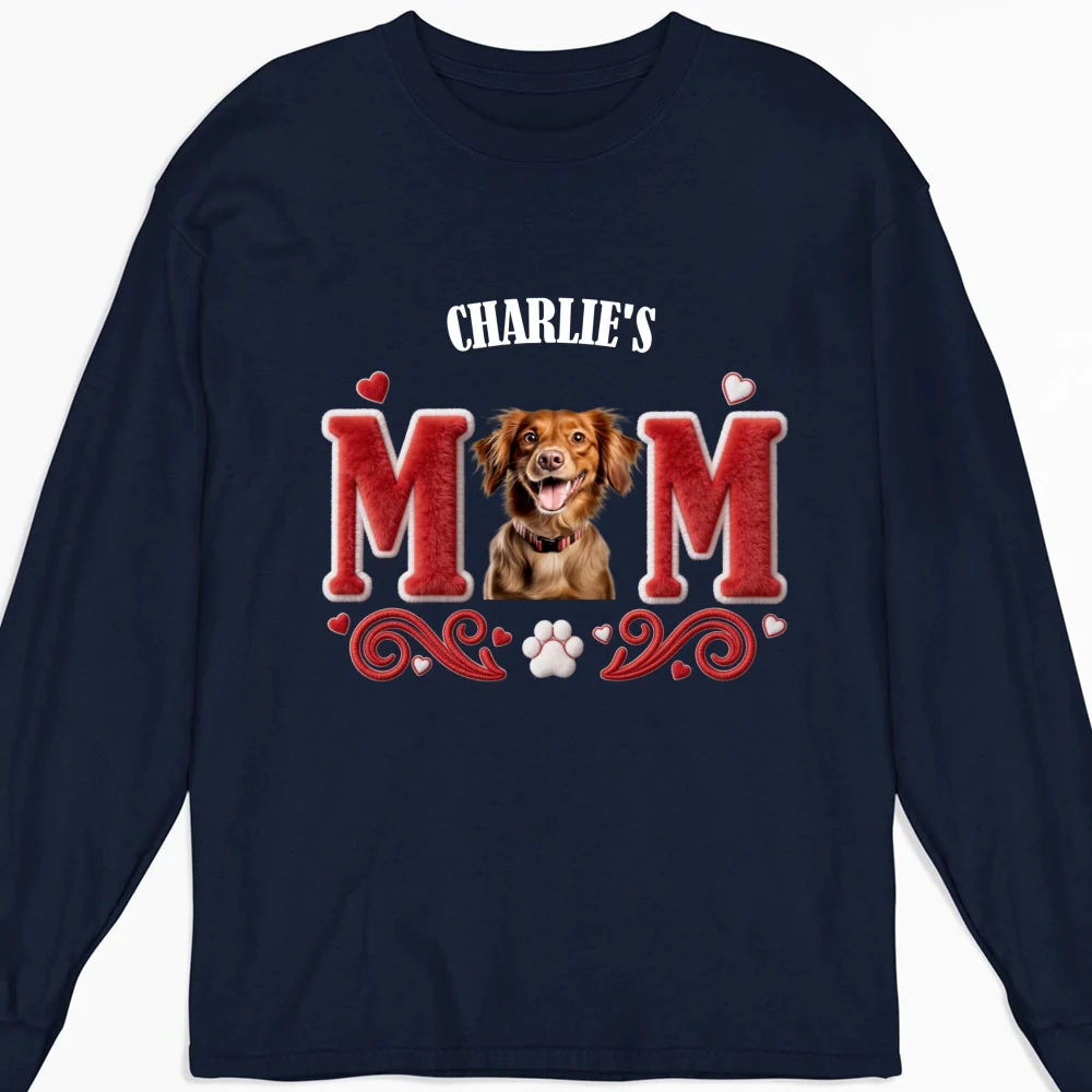 Lucky Dog Mommy Photo - Personalized Custom Long Sleeve T-Shirt - Image 7