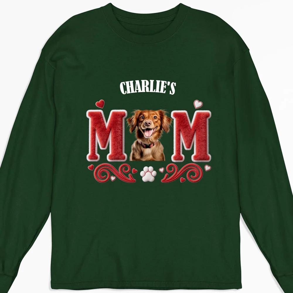 Lucky Dog Mommy Photo - Personalized Custom Long Sleeve T-Shirt - Image 8