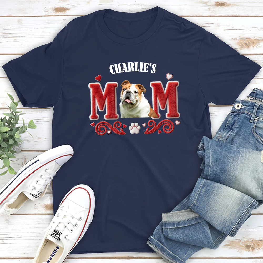 Lucky Dog Mommy Photo - Personalized Custom Unisex T-shirt - Image 4