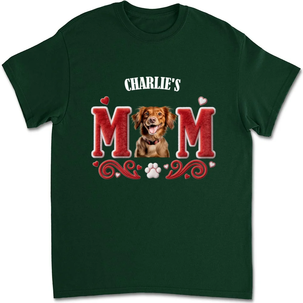 Lucky Dog Mommy Photo - Personalized Custom Unisex T-shirt - Image 8