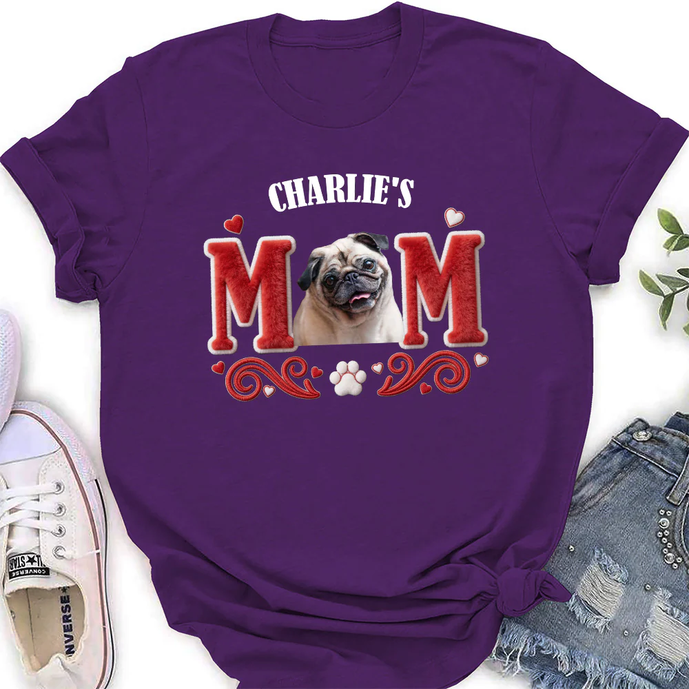 Lucky Dog Mommy Photo - Personalized Custom Women's T-Shirt - Image 2