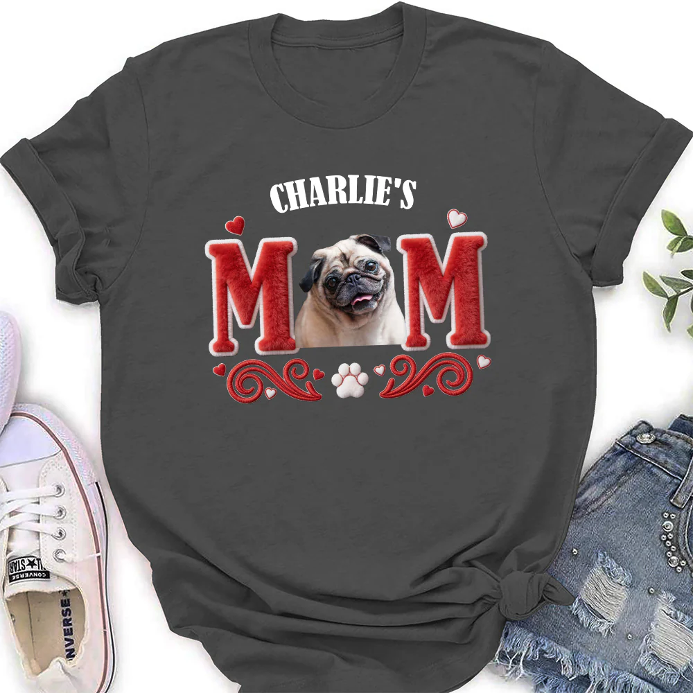 Lucky Dog Mommy Photo - Personalized Custom Women's T-Shirt - Image 3