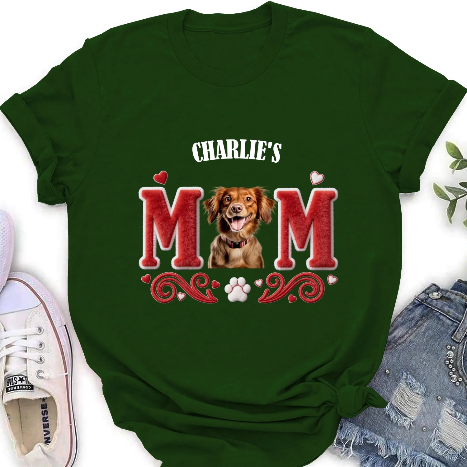 Lucky Dog Mommy Photo - Personalized Custom Women's T-Shirt - Image 8