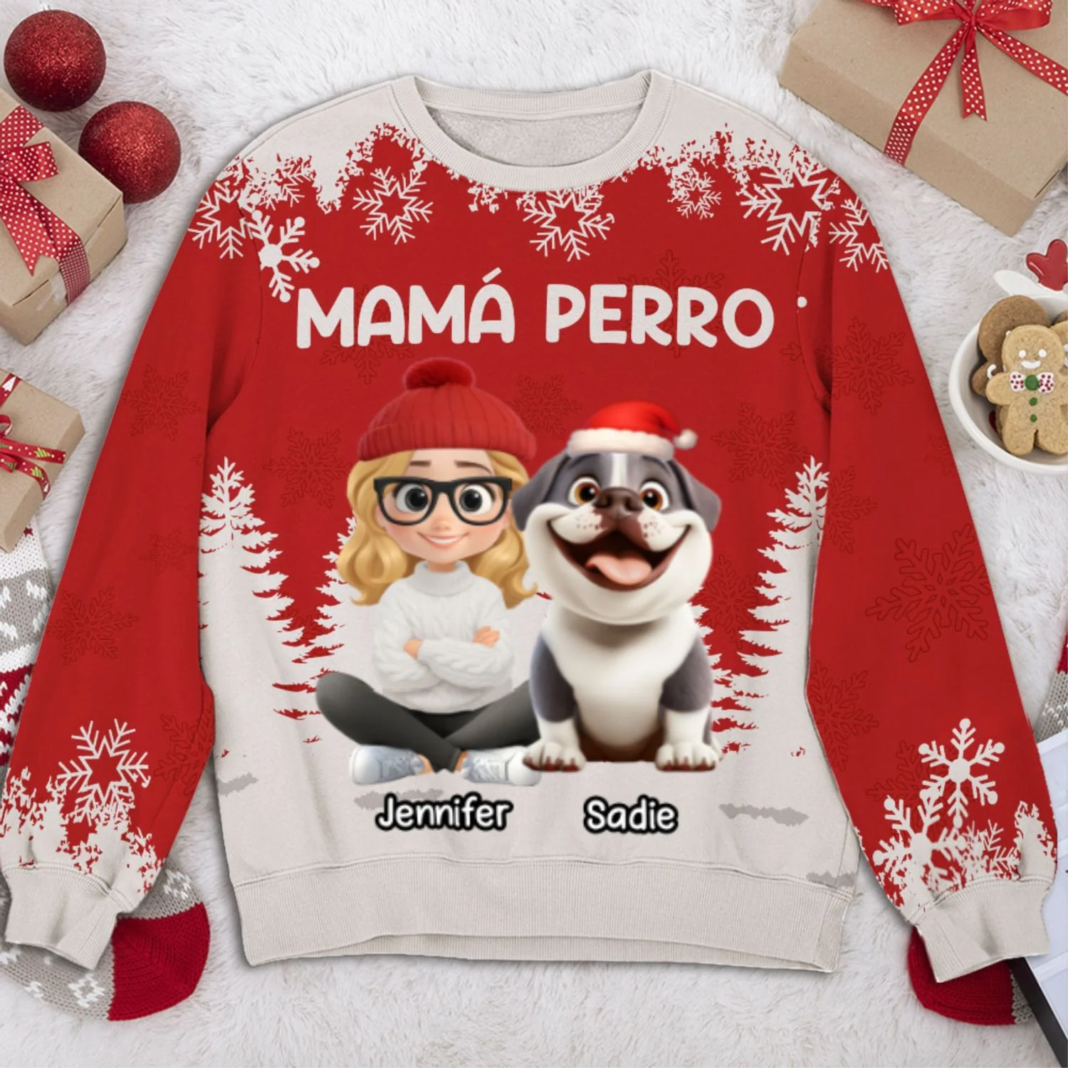Mamá perro - Sudadera Personalizada Con Estampado Integral - Image 7