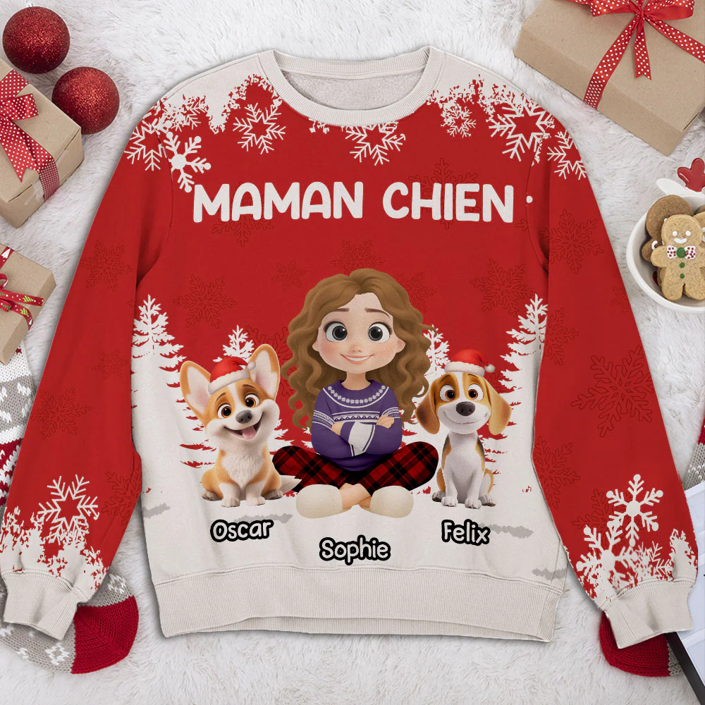 Maman chien - Sweatshirt Personnalisée Avec Impression Intégrale - Image 2