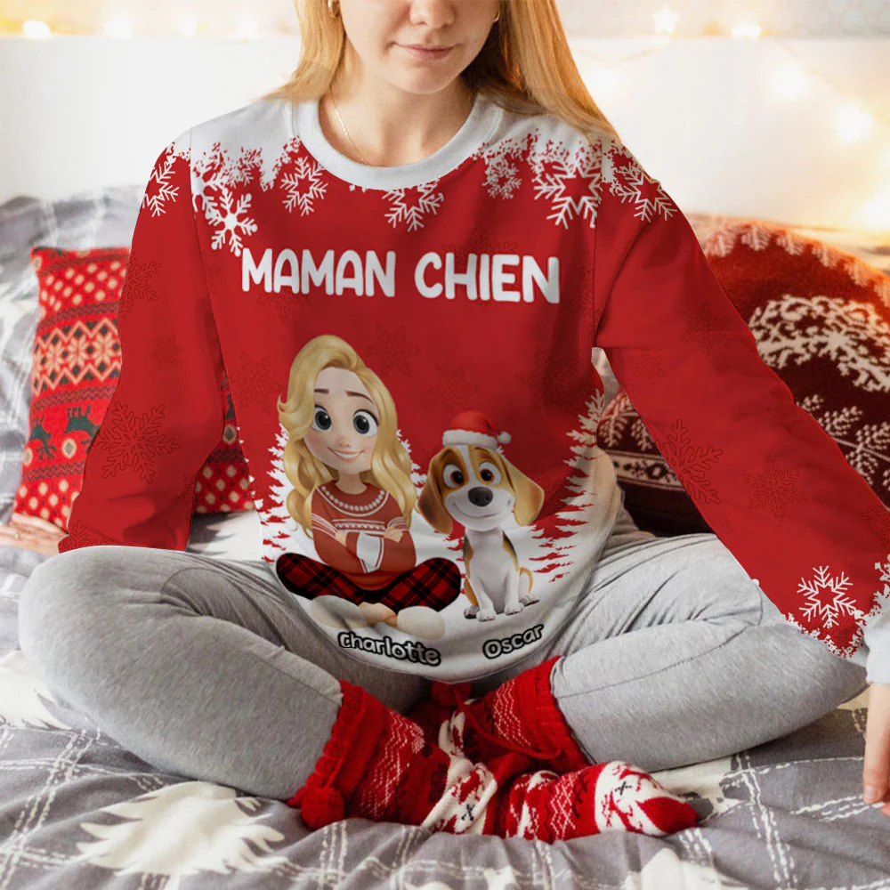 Maman chien - Sweatshirt Personnalisée Avec Impression Intégrale - Image 4