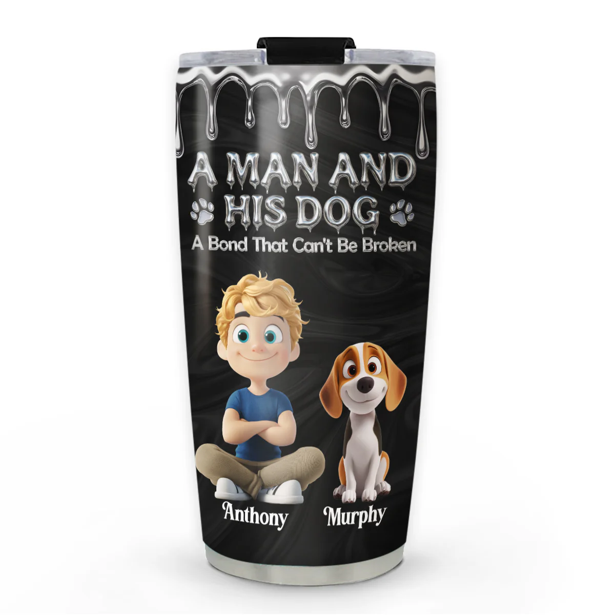 Man And Dog Together Forever - Personalized Custom Tumbler