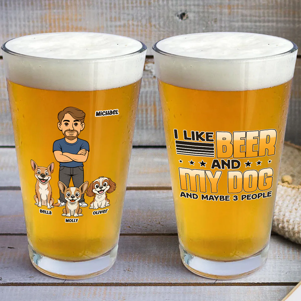 Maybe Three More - Personalized Custom Beer Glass - Image 3