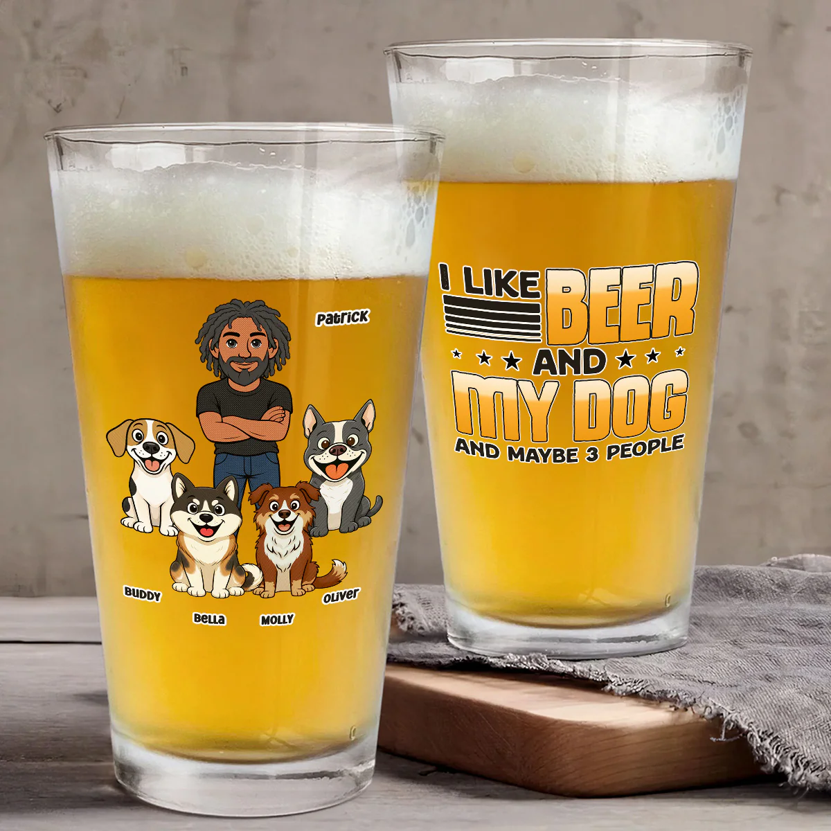 Maybe Three More - Personalized Custom Beer Glass - Image 4