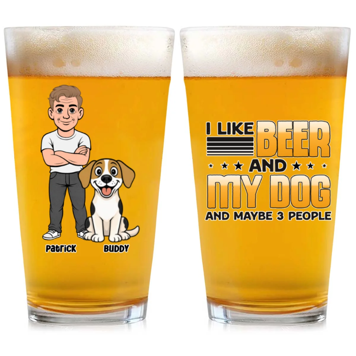 Maybe Three More - Personalized Custom Beer Glass - Image 7