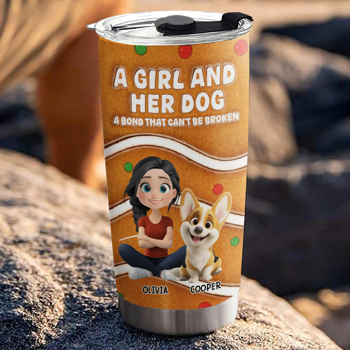 Me And My Baby Dog - Personalized Custom 3D Inflated Effect Tumbler - Image 3